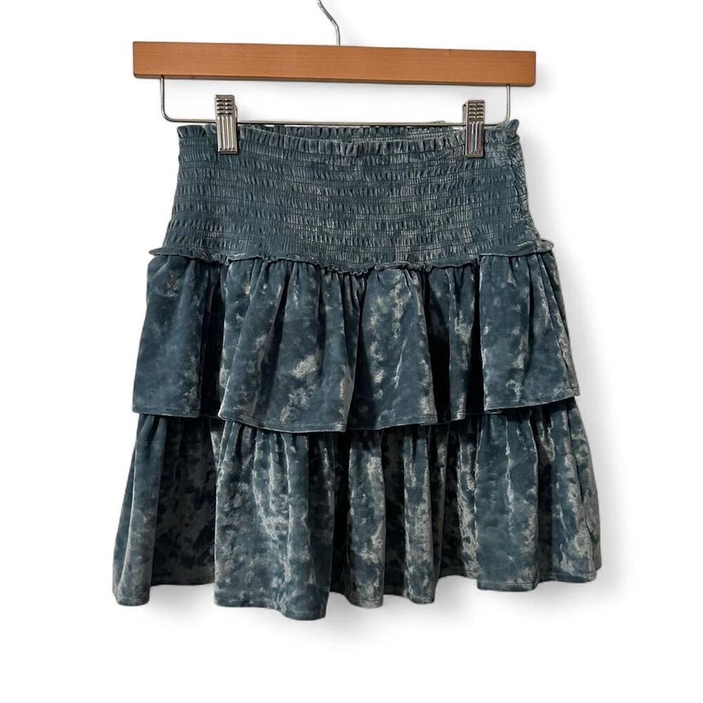 Aerie Women's Mint Green Crushed Velvet Skirt - Picture 1 of 6